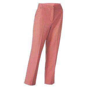 NWT Rebecca Taylor Notch Gabardine Cropped Flare Pants Rose Size 14